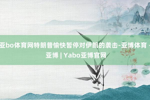 亚bo体育网特朗普愉快暂停对伊朗的袭击-亚博体育 - 亚博 | Yabo亚博官网