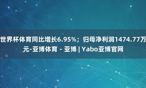 世界杯体育同比增长6.95%；归母净利润1474.77万元-亚博体育 - 亚博 | Yabo亚博官网