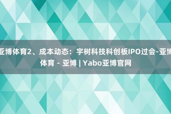 亚博体育2、成本动态：宇树科技科创板IPO过会-亚博体育 - 亚博 | Yabo亚博官网