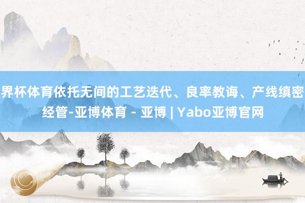 世界杯体育依托无间的工艺迭代、良率教诲、产线缜密化经管-亚博体育 - 亚博 | Yabo亚博官网